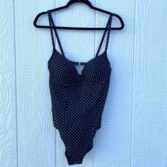 Tory Burch Other - Tory Burch NWT Milos One Piece Bathing Suit Polka Dots Black/White Size Large